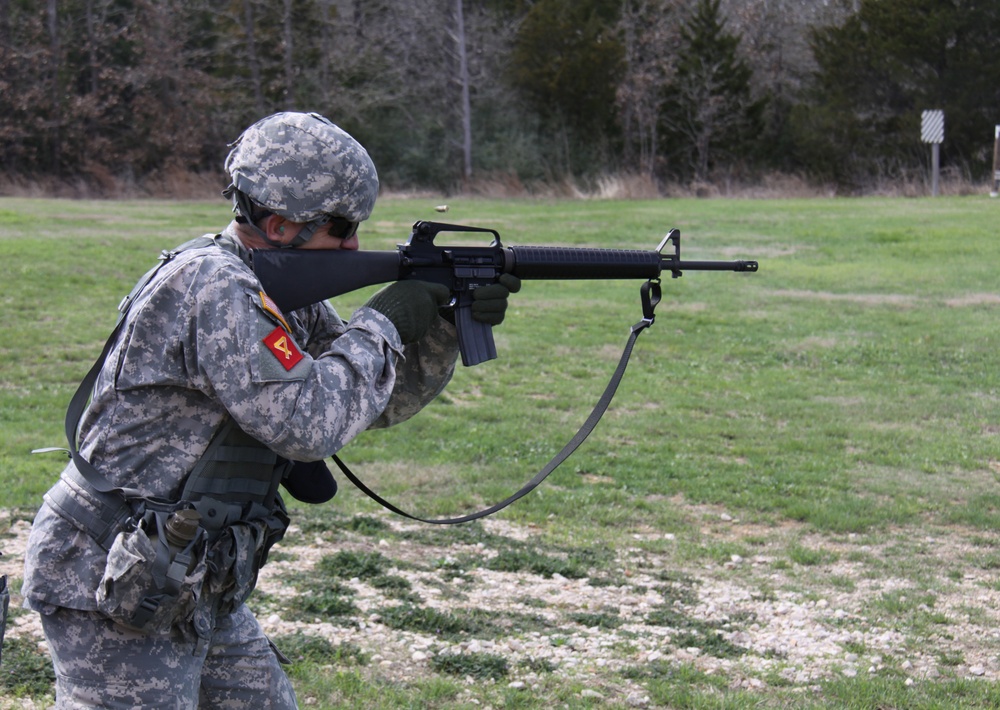 Sgt. Moody Fires M16A2 During Reflexive Fire Competition at BWC