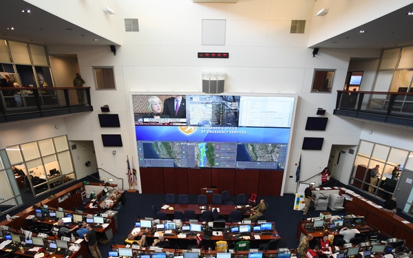 California State emergency representatives continue to convene in support of emergency services to Oroville Spillway.