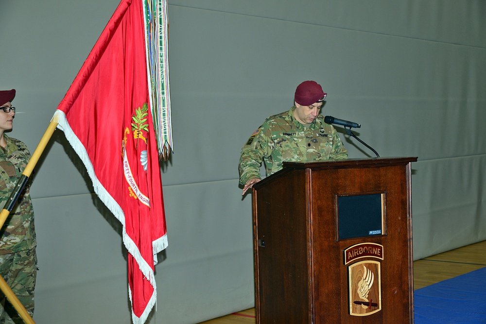 Change of Command Ceremony Echo Company – 54th Brigade Engineer Battalion, 173rd Airborne Brigade