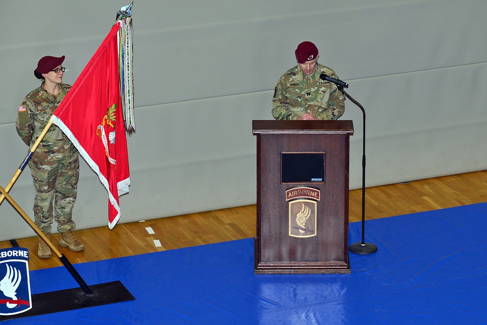 Change of Command Ceremony Echo Company – 54th Brigade Engineer Battalion, 173rd Airborne Brigade