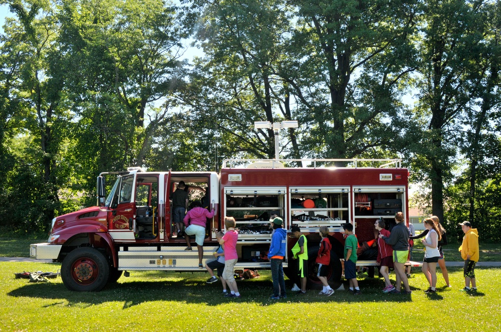 Red trucks at Red Cedar