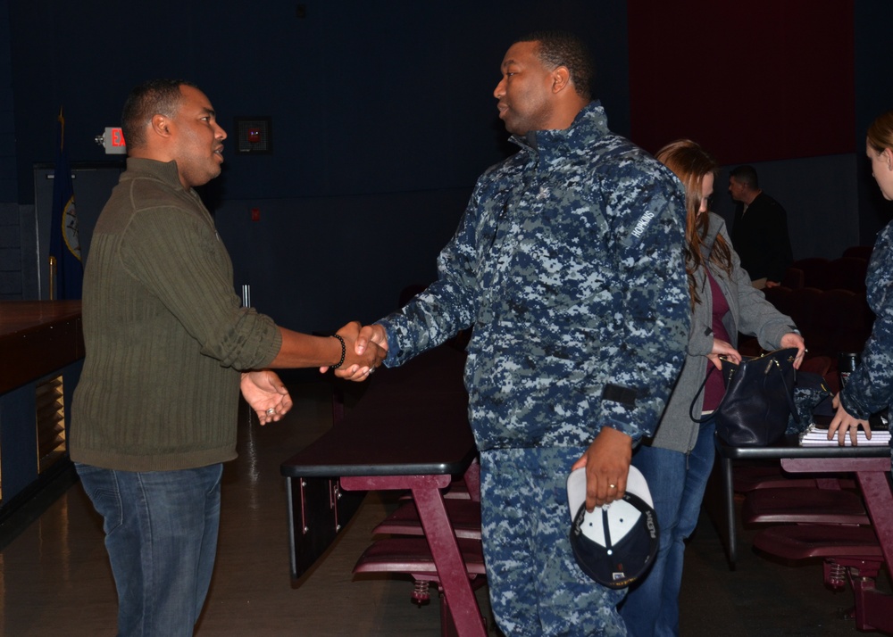 Ray Charles Leonard Jr. visits Pax River for destructive behavior presentation