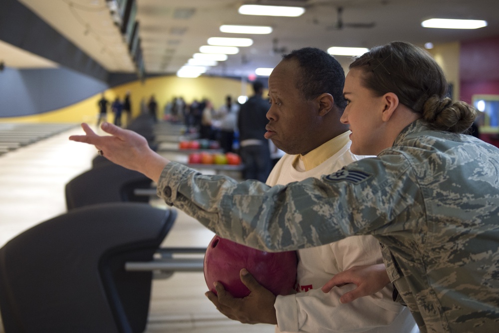 Special moments during Special Olympics bowling