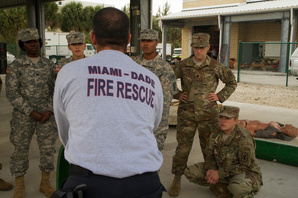 Army Reserve, Miami-Dade Fire Rescue Department train together