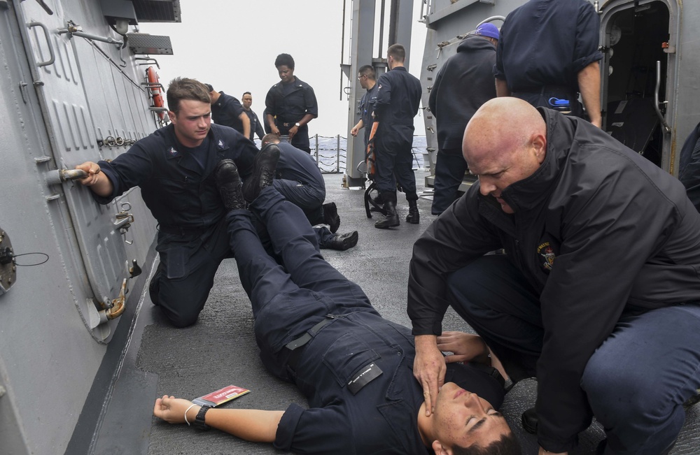 Mass Casuality Drill aboard USS Wayne E. Meyer (DDG 108)