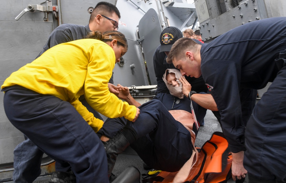 Mass Casuality Drill aboard USS Wayne E. Meyer (DDG 108)