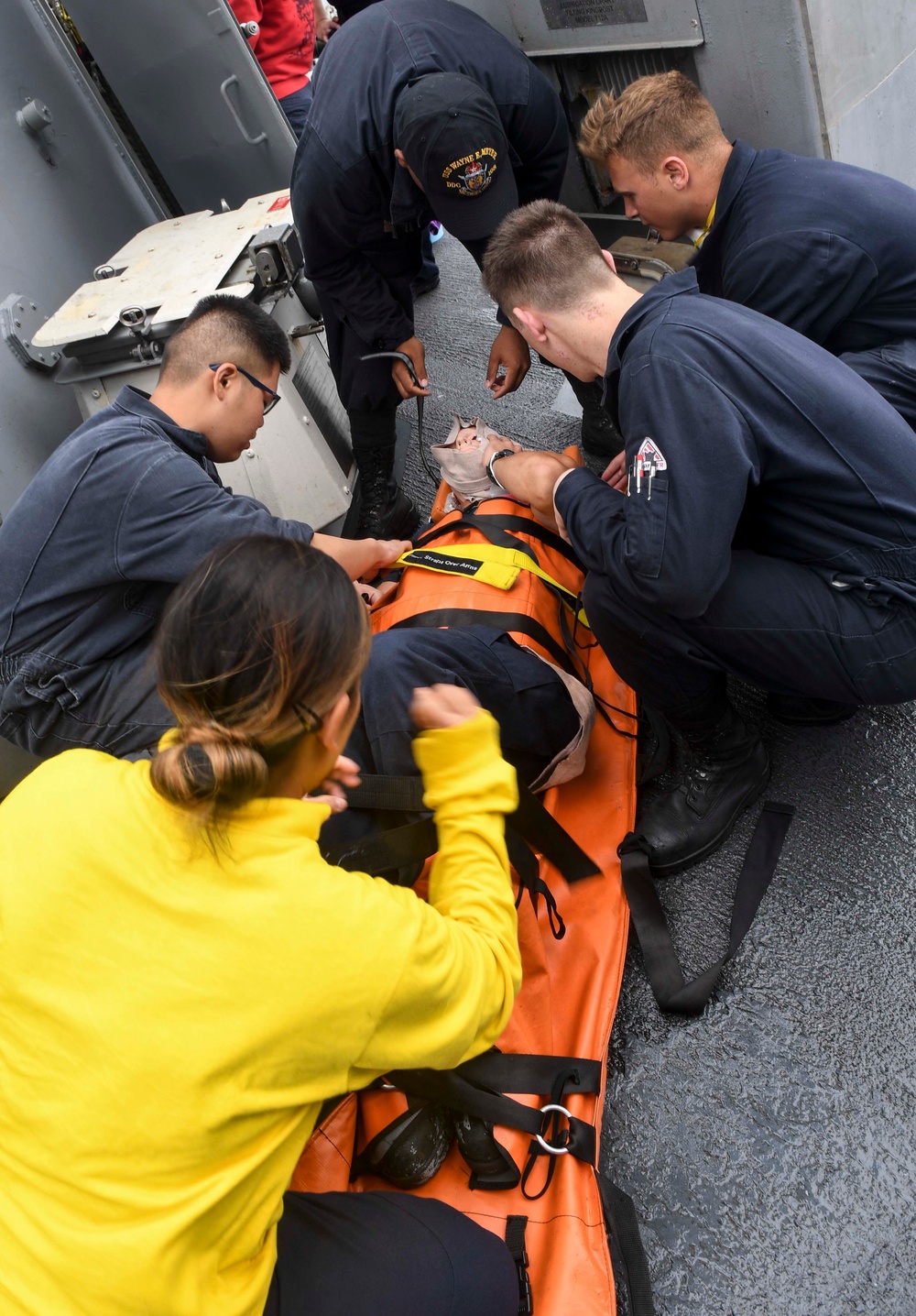 Mass Casuality Drill aboard USS Wayne E. Meyer (DDG 108)