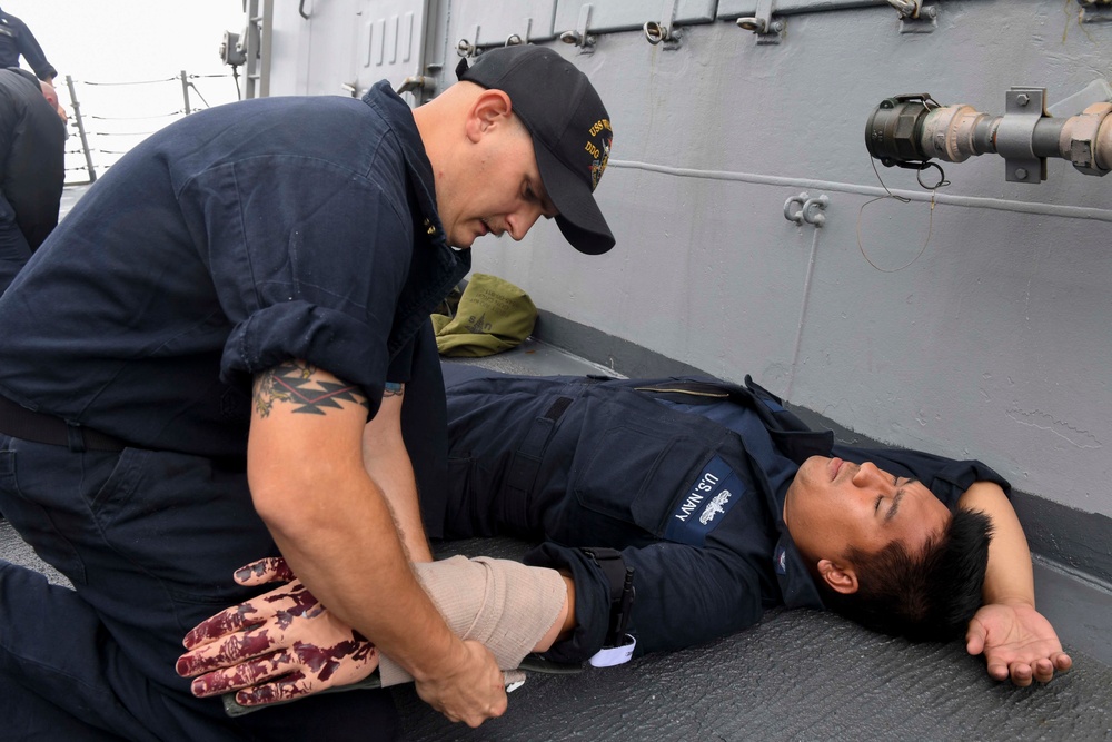 Mass Casuality Drill aboard USS Wayne E. Meyer (DDG 108)