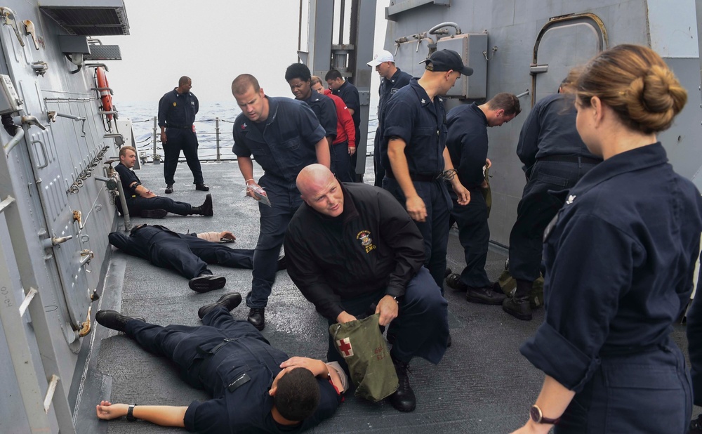 Mass Casuality Drill aboard USS Wayne E. Meyer (DDG 108)