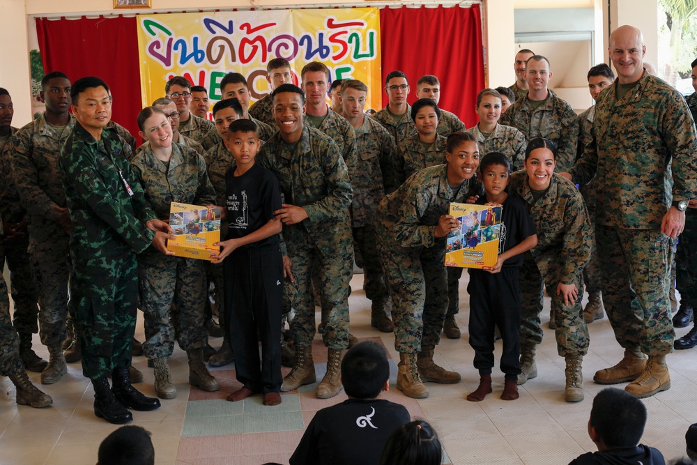 Marines Spend the Day with Students at the Ban Yang Noi Hua Sip School During Cobra Gold 2017