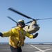 U.S. Army and Navy work together to land Army helicopters on USS Green Bay’s flight deck during Cobra Gold