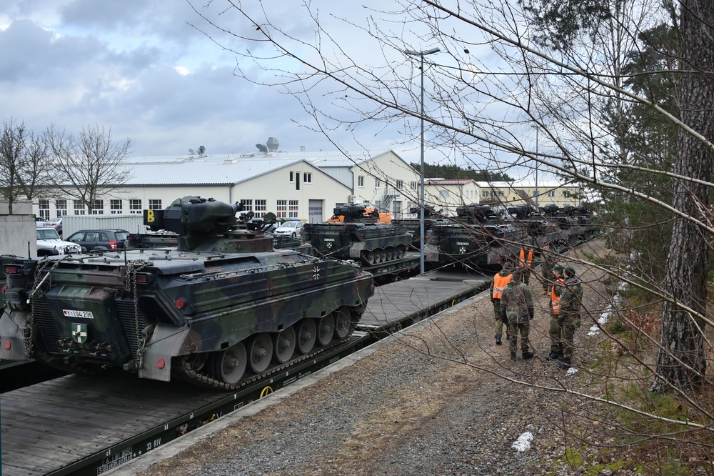 German Army railhead operations for NATO's Enhanced Forward Presence