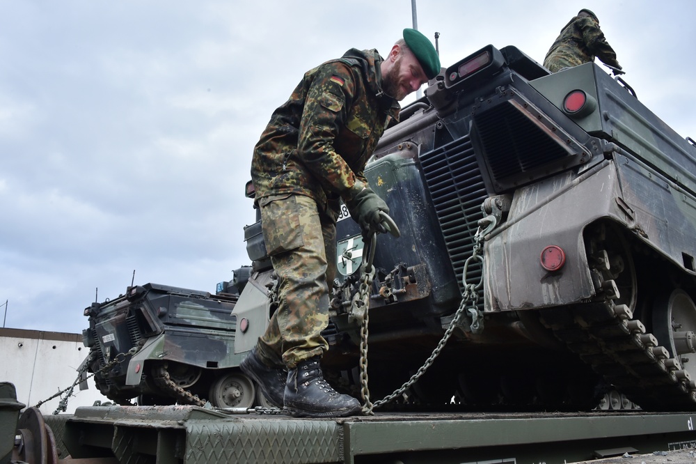 German Army railhead operations for NATO's Enhanced Forward Presence