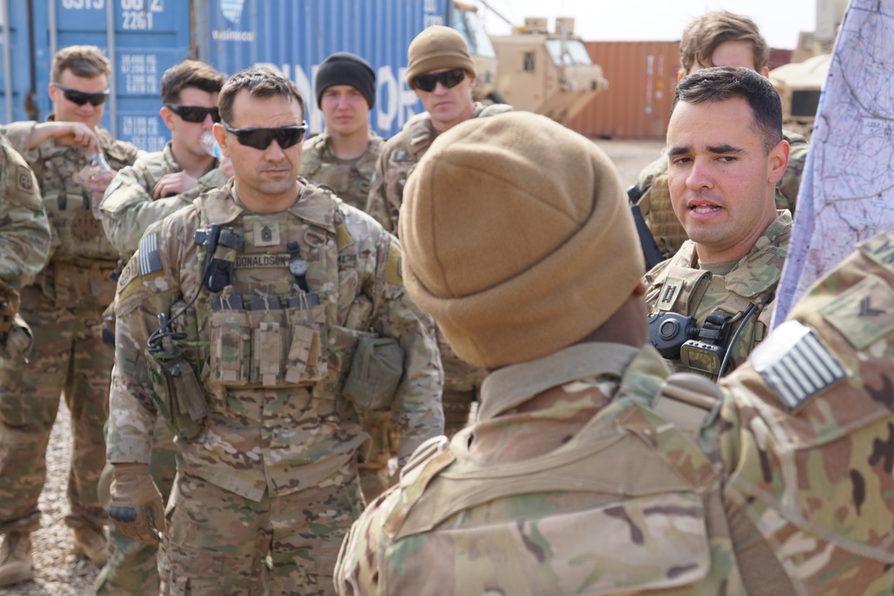 Soldiers prepare for a mounted reconnaissance patrol