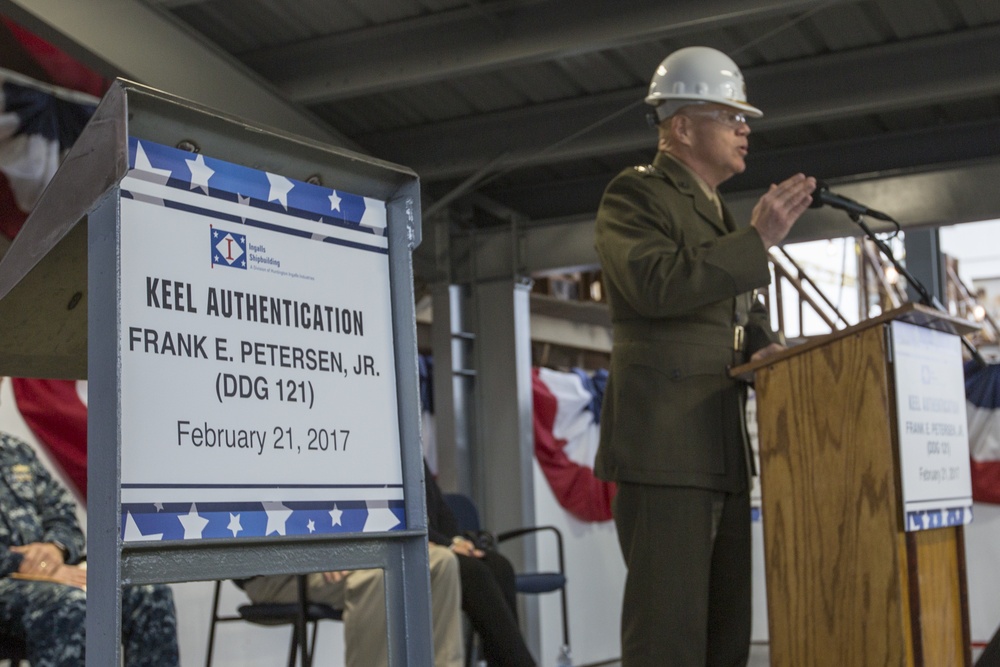 Frank E. Petersen, Jr. DDG 121 Keel Laying Ceremony