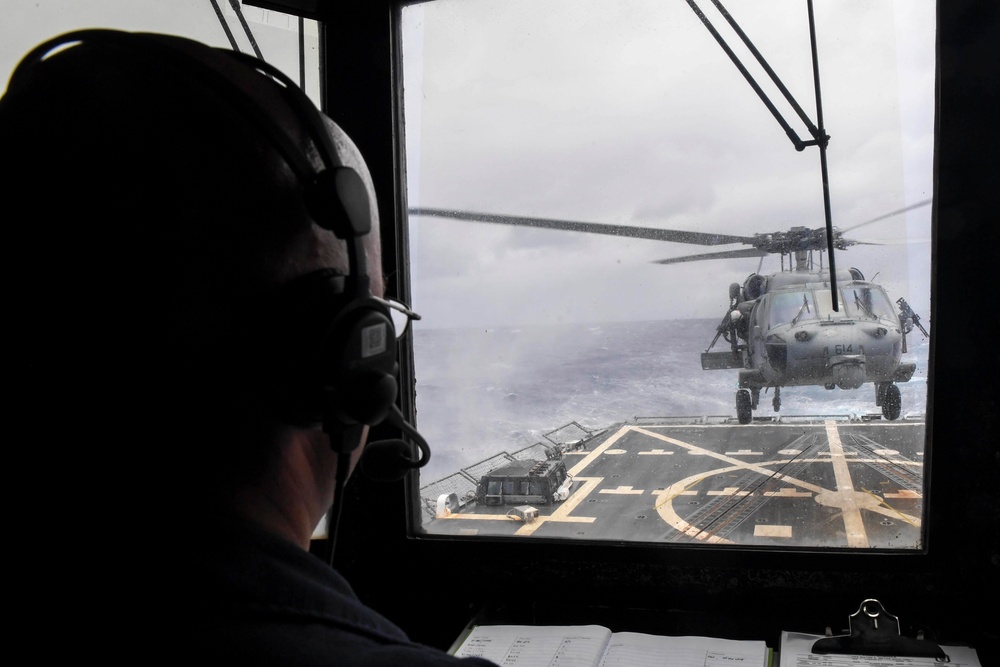 USS Wayne E. Meyer Conducts Flight Operations