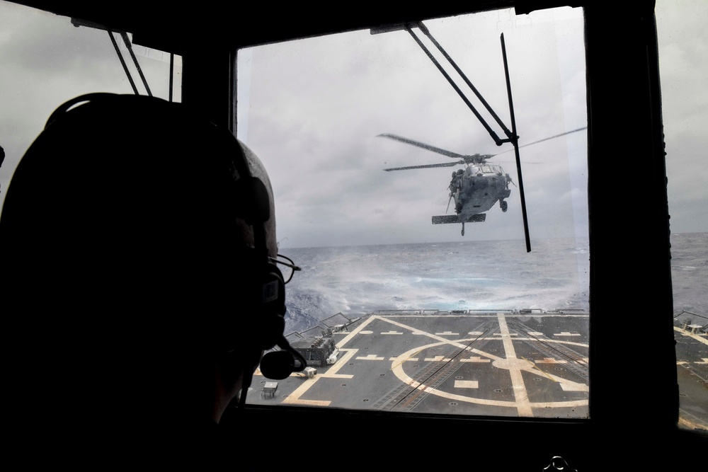 USS Wayne E. Meyer Conducts Flight Operations