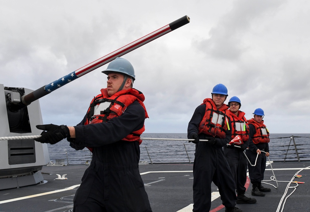 USS Wayne E. Meyer Performs Replenishment-at-Sea in the South China Sea