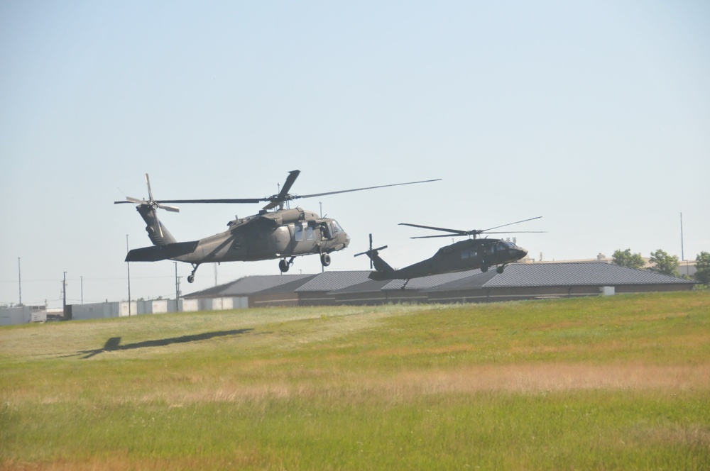 Blackhawks landing and taking off
