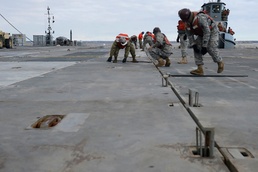 Soldiers conduct sling-load exercise off causeway