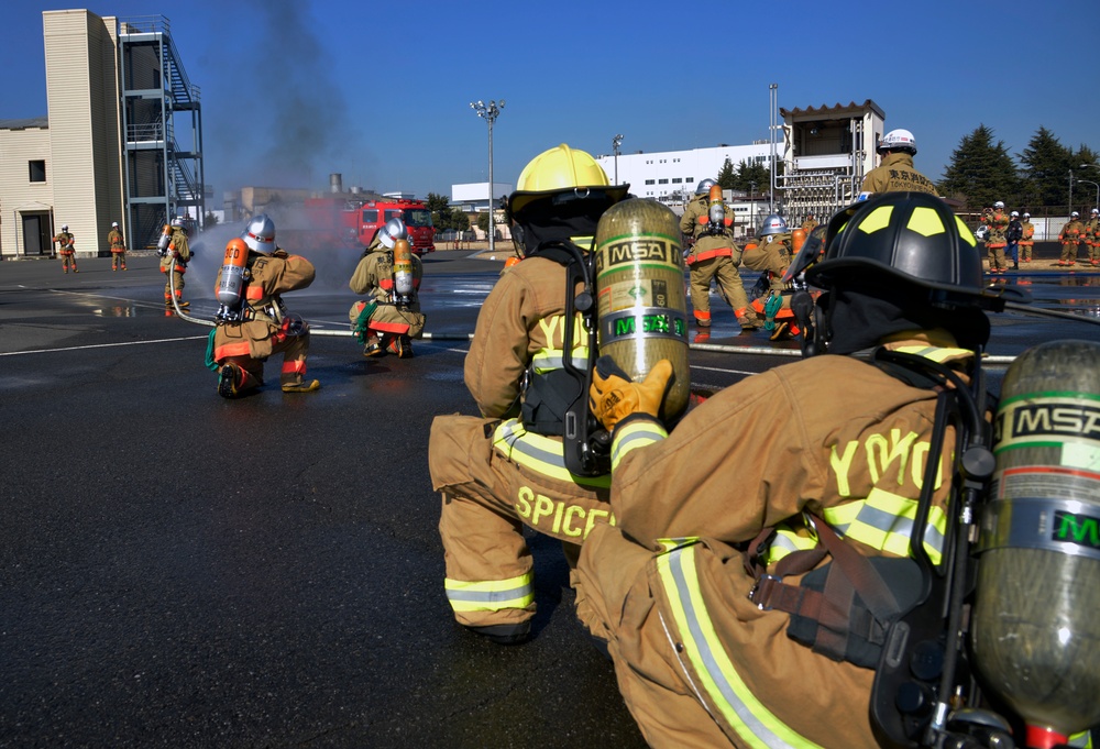 Fire fighters complete fire training