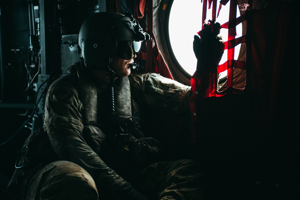 U.S. Army helicopters land on USS Greenbay