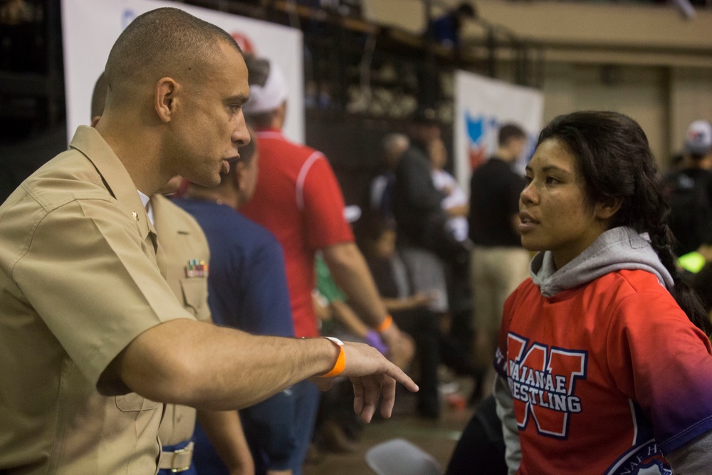 Marines show support for wrestling community