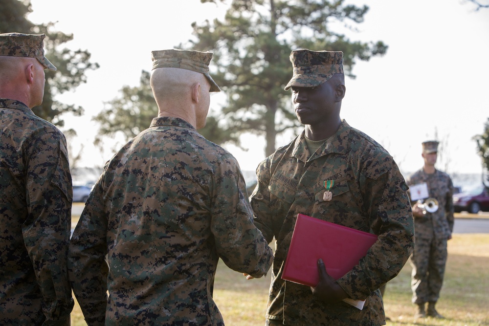 2d MARDIV Morning Colors and Awards Ceremony