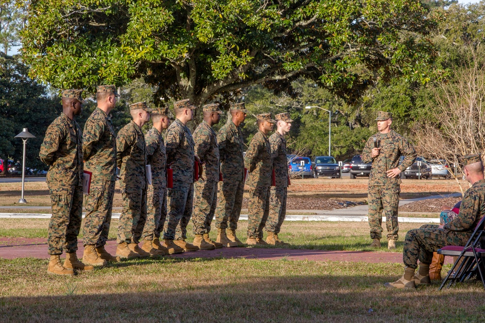 2d MARDIV Morning Colors and Awards Ceremony