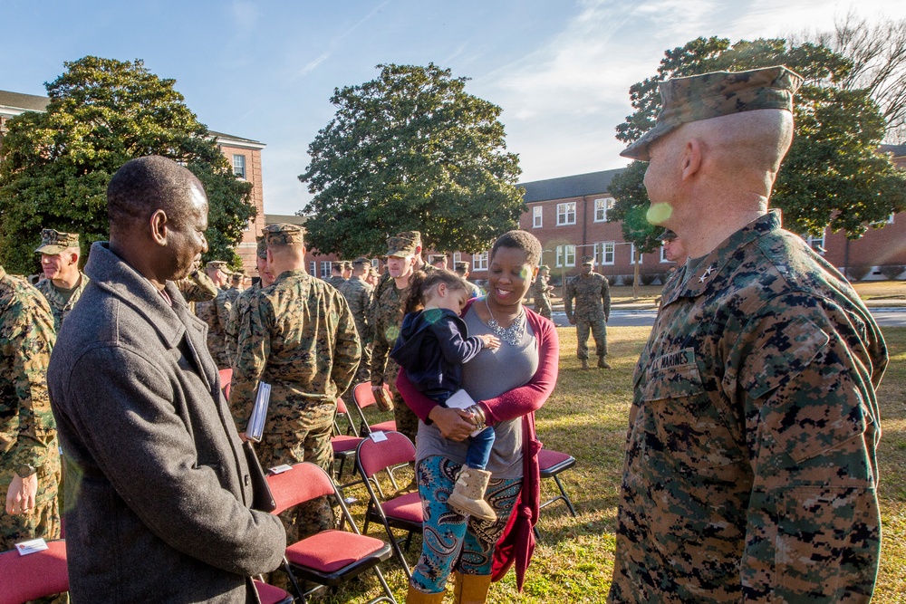 2d MARDIV Morning Colors and Awards Ceremony