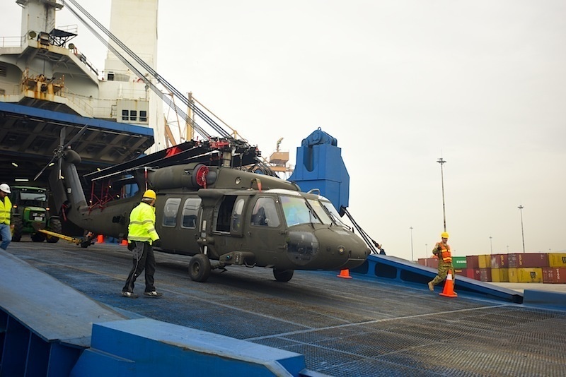 Black Hawks arrive at the Port of Thessaloniki