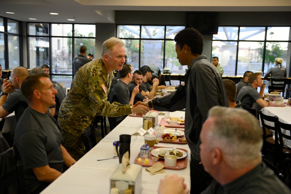 Air Force leadership visits with USSOCOM Warrior Care Program