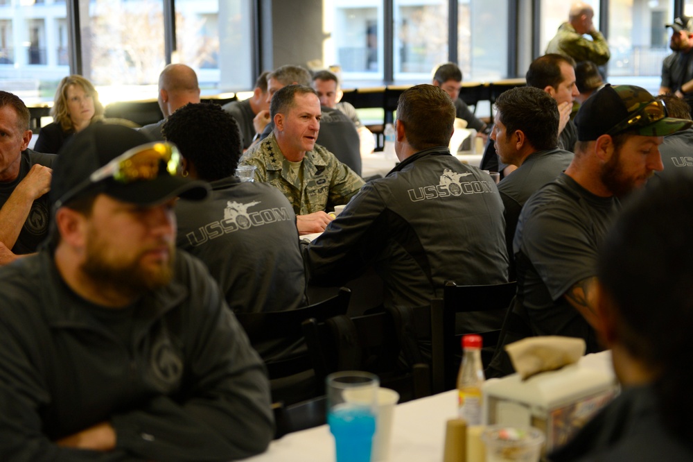 Air Force leadership visits with USSOCOM Warrior Care Program