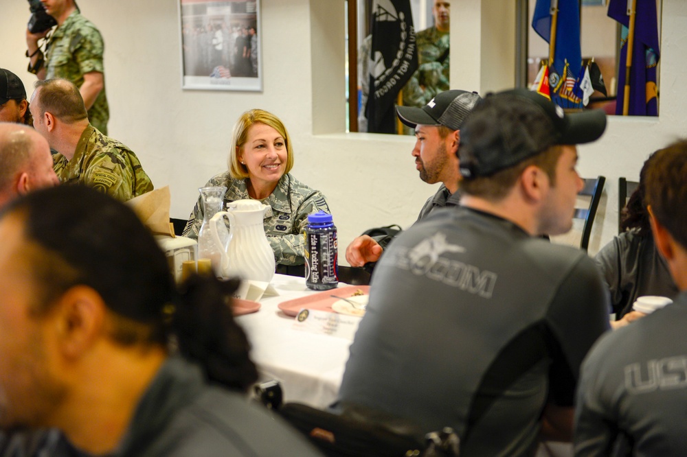 Air Force leadership visits with USSOCOM Warrior Care Program