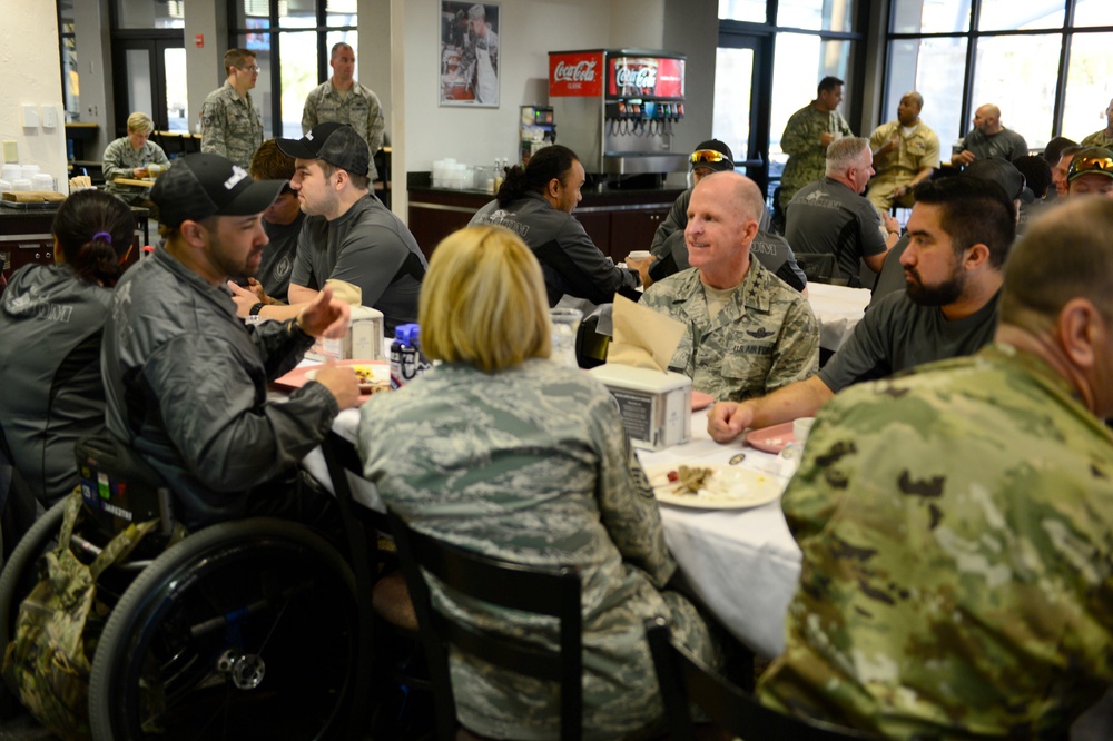 Air Force leadership visits with USSOCOM Warrior Care Program