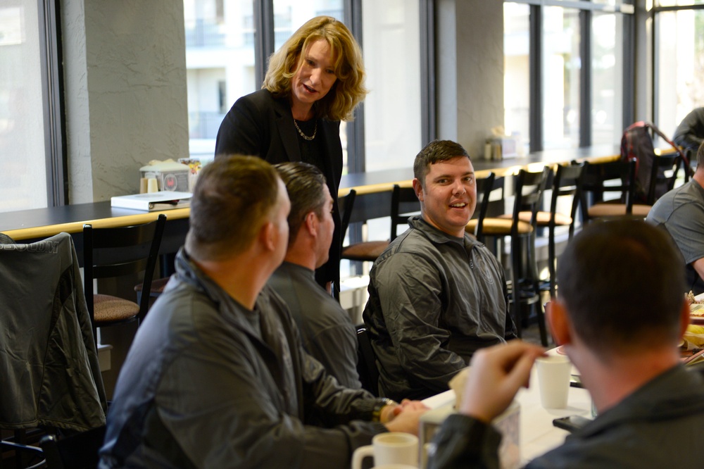 Air Force leadership visits with USSOCOM Warrior Care Program