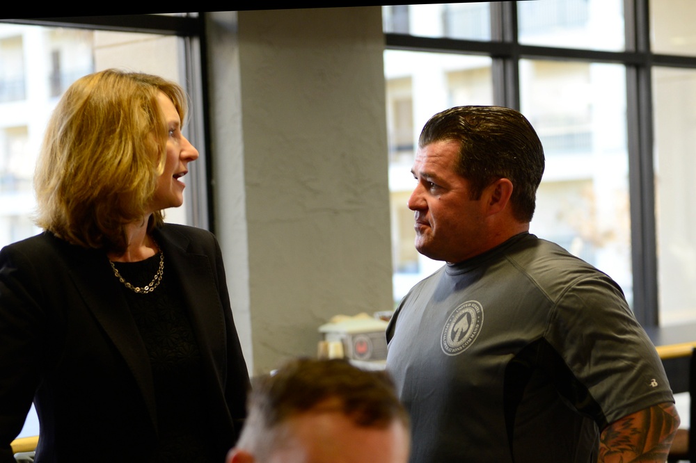 Air Force leadership visits with USSOCOM Warrior Care Program