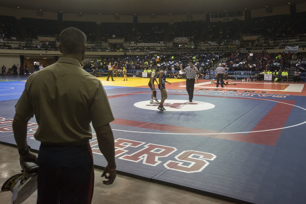 Marines show support for wrestling community