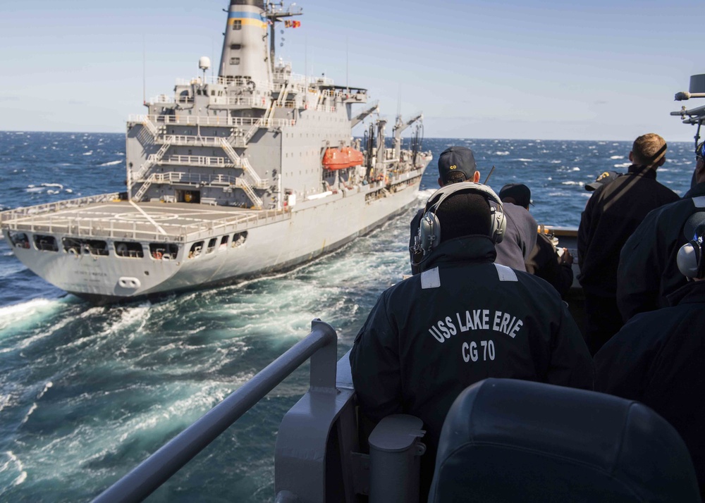 USS Lake Erie (CG 70) Conducts Replenishment-at-Sea