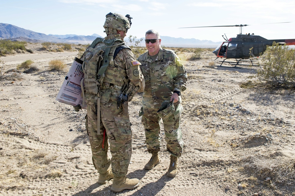 U.S. Army Chief of Staff, Gen. Mark A. Milley, visits the U.S. Army National Training Center, Ft. Irwin, Calif., Nov. 6, 2016.