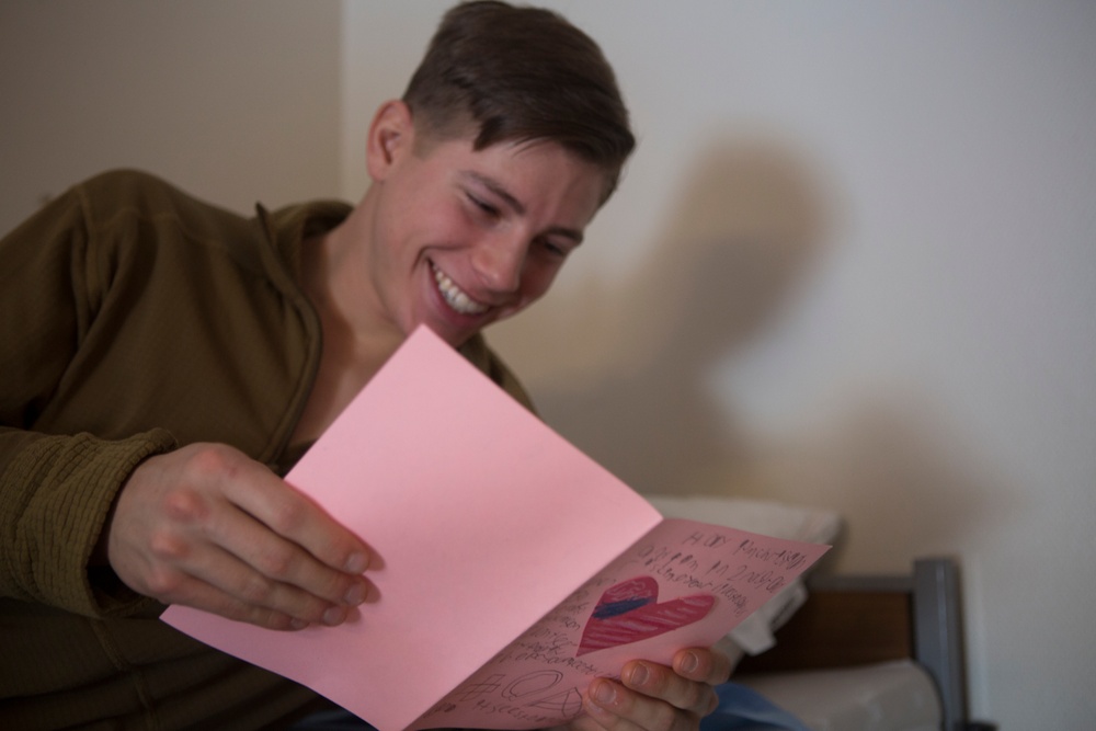 Marine Rotational Force Europe 17.1 Receives Valentine's Day cards