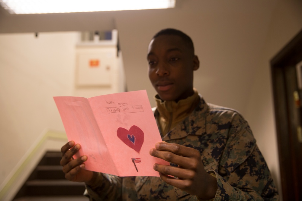 Marine Rotational Force Europe 17.1 Receives Valentine's Day cards