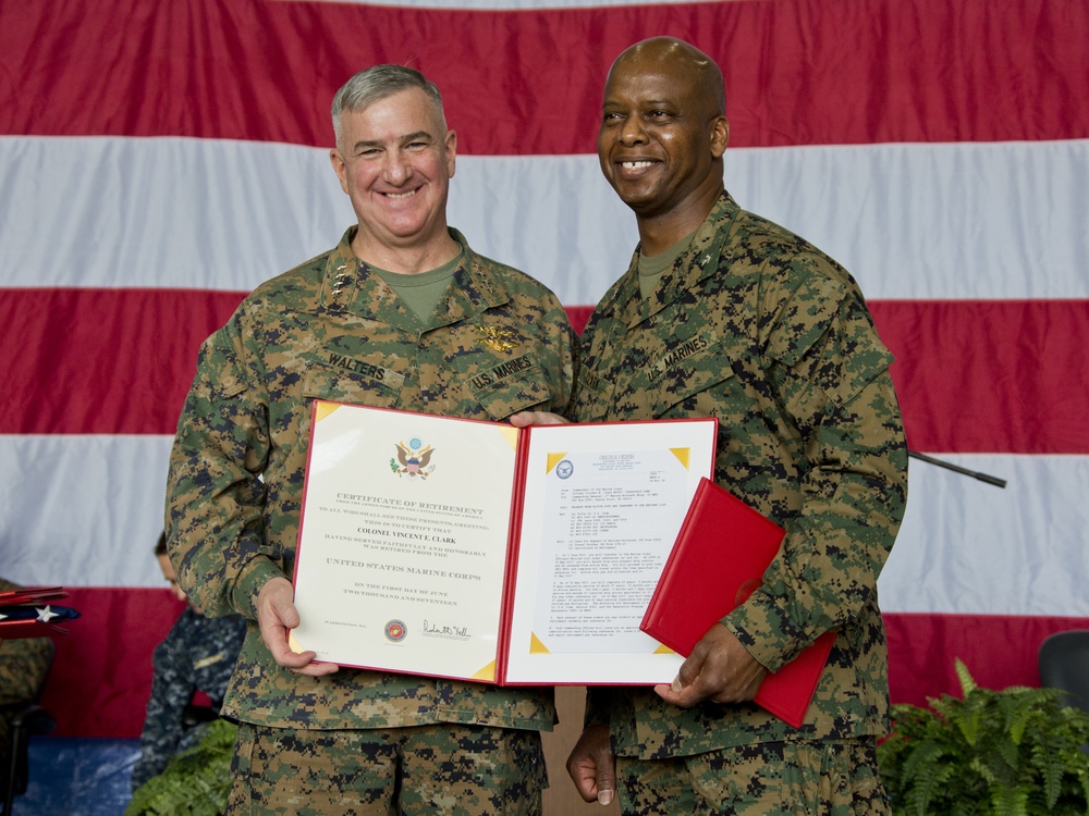 Colonel Vincent E. Clark Retirement Ceremony and FRC Change of Command