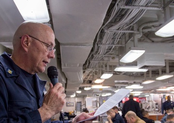 Sailors participate in the Navywide advancement exams aboard USS Bonhomme Richard (LHD 6)