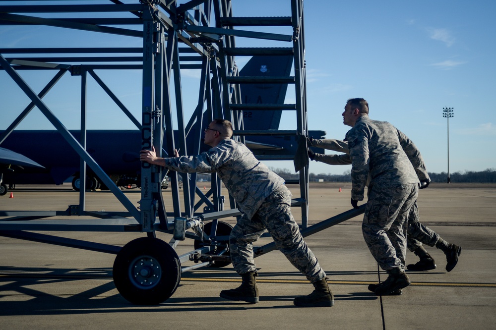 Low-Speed, High-Drag: 20th AMU Airmen install B-52 Drag Chutes