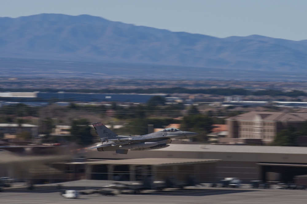 187th Fighter Wing Red Tails takeoff during Red Flag 17-2