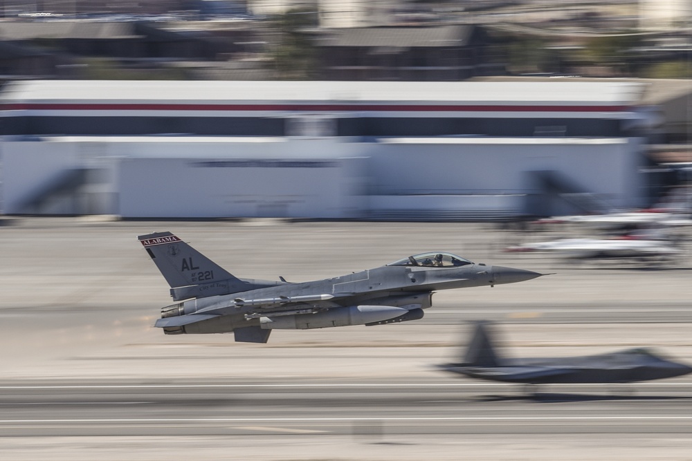 187th Fighter Wing Red Tails takeoff during Red Flag 17-2