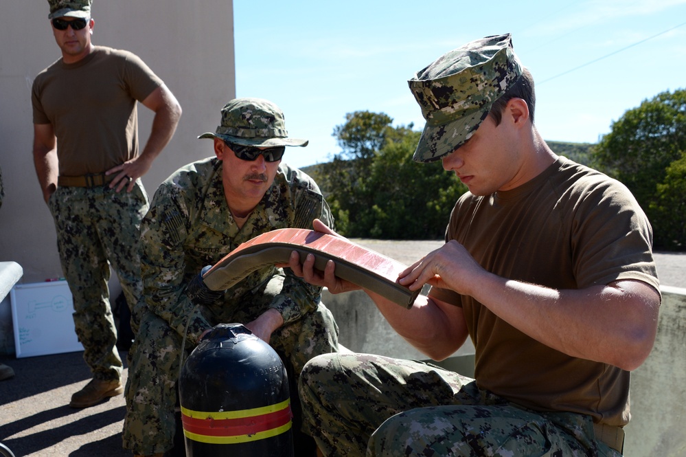Navy Divers participate in Demolition Training
