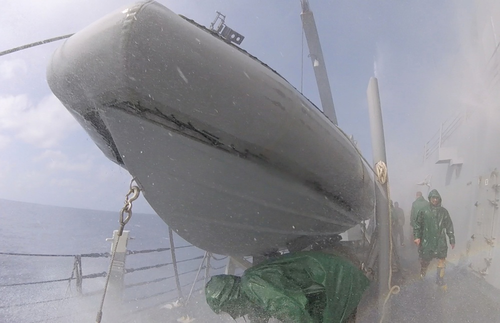 USS Wayne E. Meyer Performs a Counter Measure Washdown