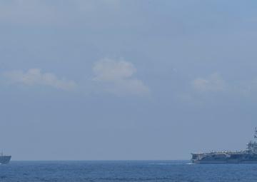USS Carl Vinson Performs a Vertical Replenishment-at-Sea in the South China Sea